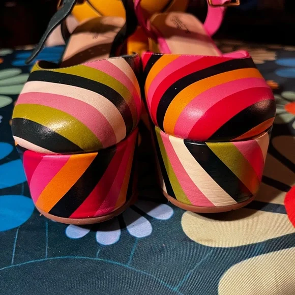Charlotte Stone Multicolor Striped Platform Shoes - Picture 2 of 7